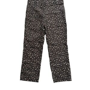 NWT Rafaella Women's Size 6 Crop Ponte Pants Navy Blue Cheetah Print Career Work